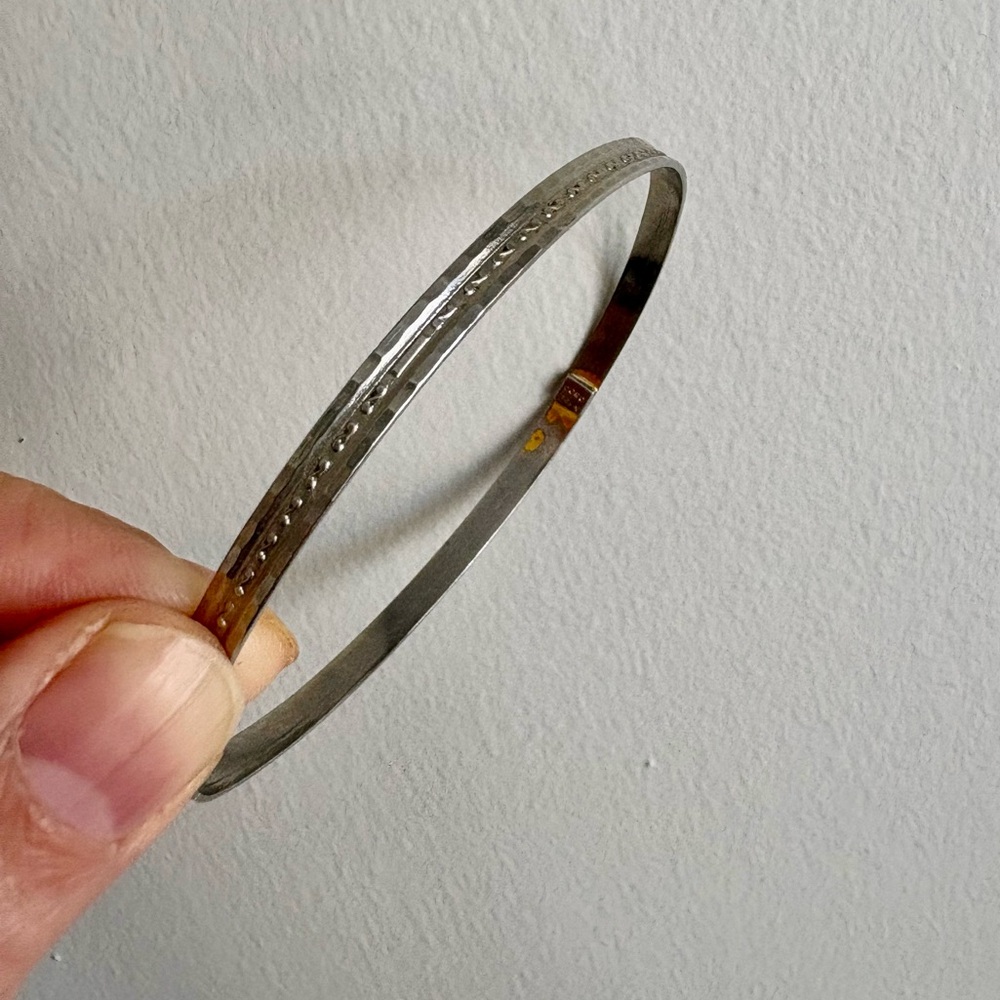 Vintage Coro Sterling Silver Thin / Skinny Bangle Bracelet - Picture 7 of 10